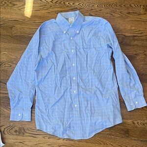 Brooks Brothers Sky Blue Checkered Button-Down Shirt